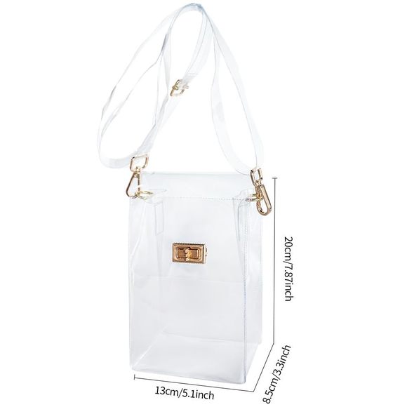 Clear Iridescent Shoulder Purse, Holographic Transparent Crossbody Bag See UwU - Picture 5 of 7